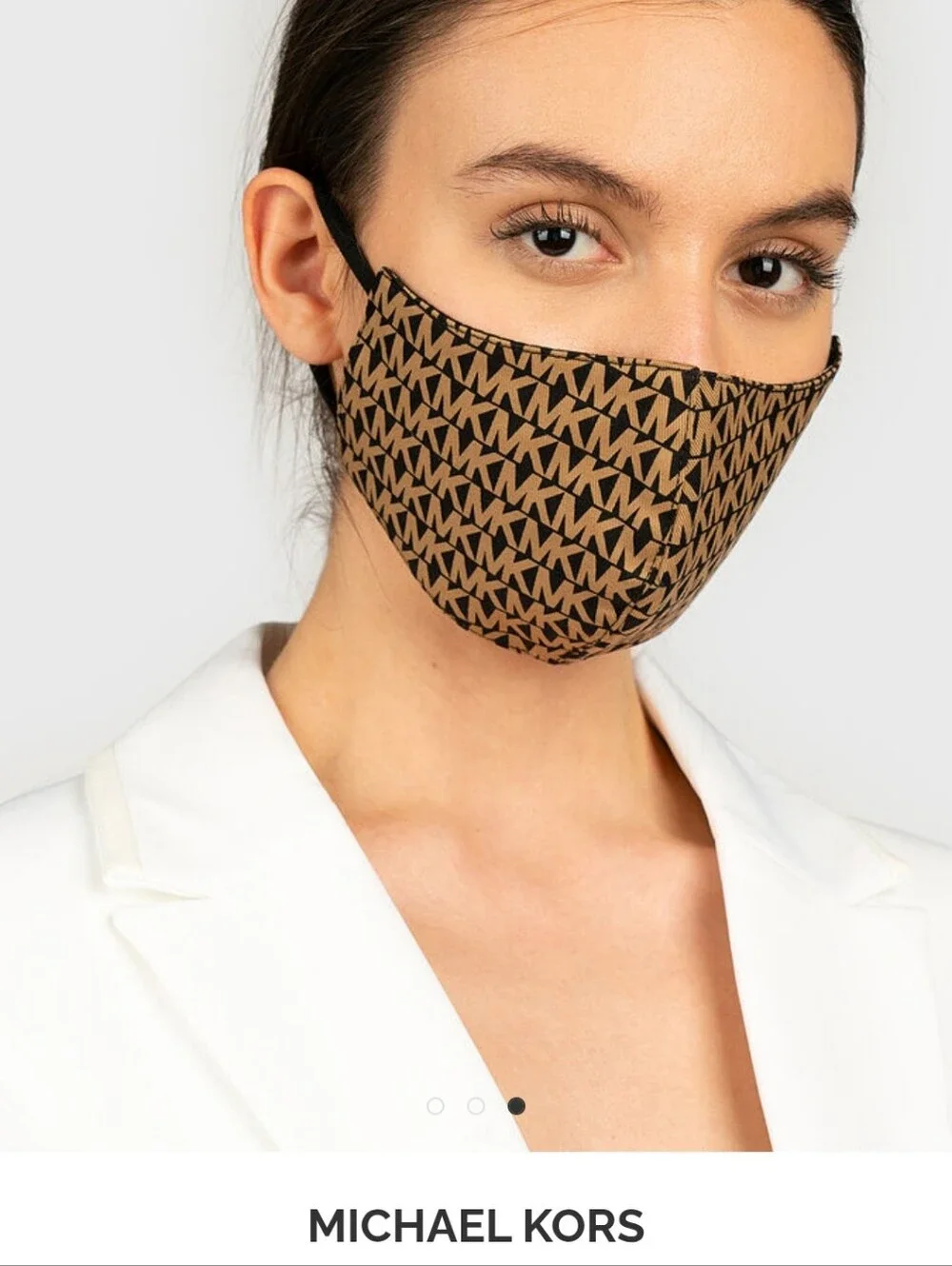 NWT Michael Kors MK Monogram Stretch Cotton Face Mask S/M
